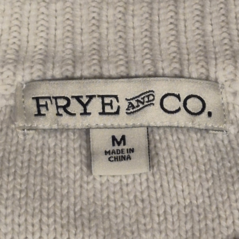 Frye & Co Cable Knit Sweater Vest Medium Ivory Cotton Blend Sleeveless Knit Top - Picture 7 of 9